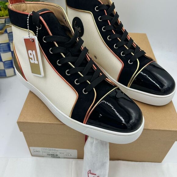 Men's Christian Louboutin SB 22 high top sneakers size 43.5 made in Italy - Picture 2 of 12